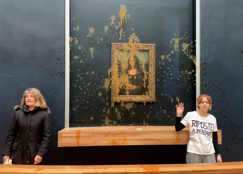 Climate Activists Throw Soup at the Mona Lisa0
