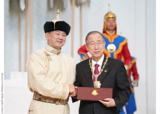 Ban Ki-moon Awarded Mongolia’s Highest Honor for Strengthening Ties - National News