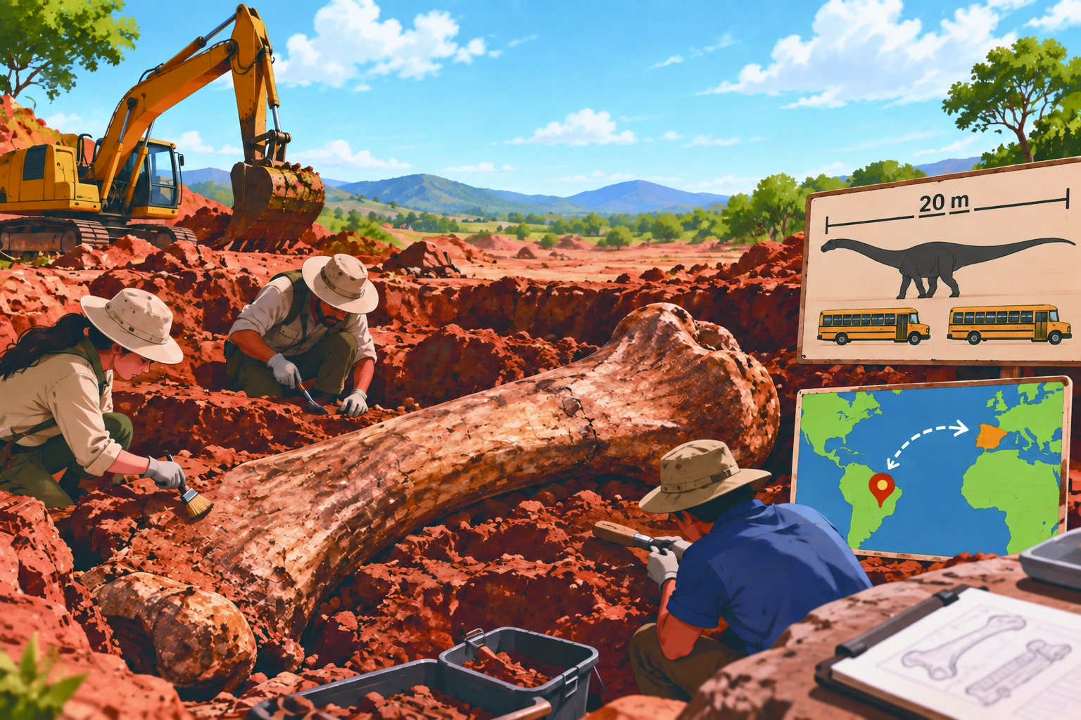 Under the Dirt! A Giant New Dinosaur Is Found in Brazil