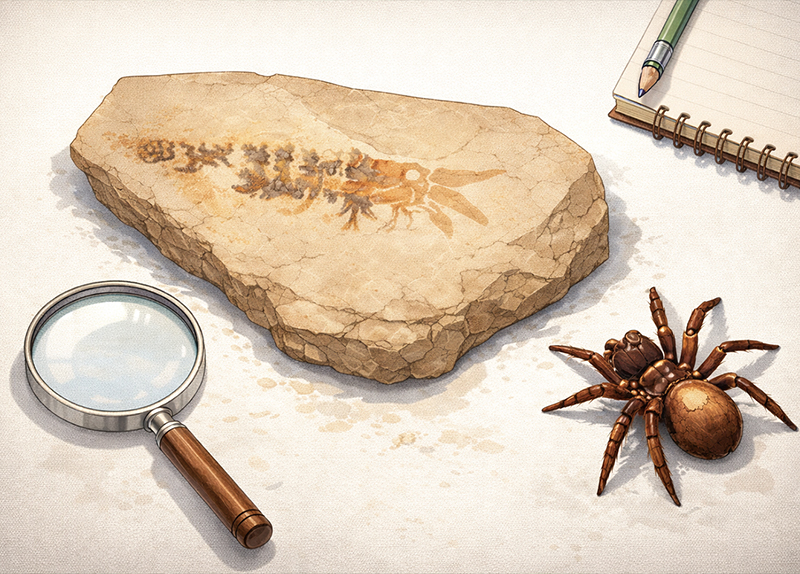 Overlooked Fossil Reveals Early Relatives of Modern Spiders0